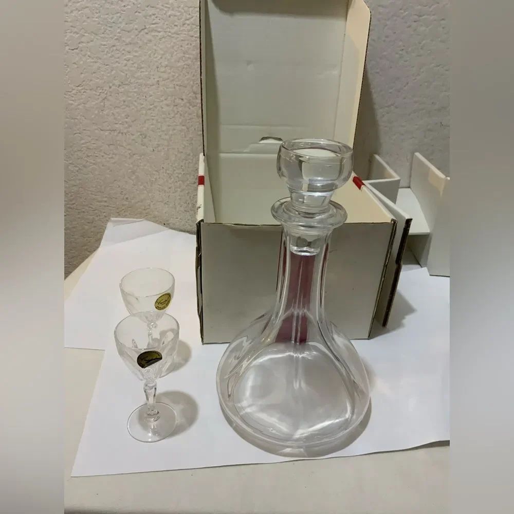 3PC Crystal Decanter And Matching Glasses Set by Paul Sebastian France